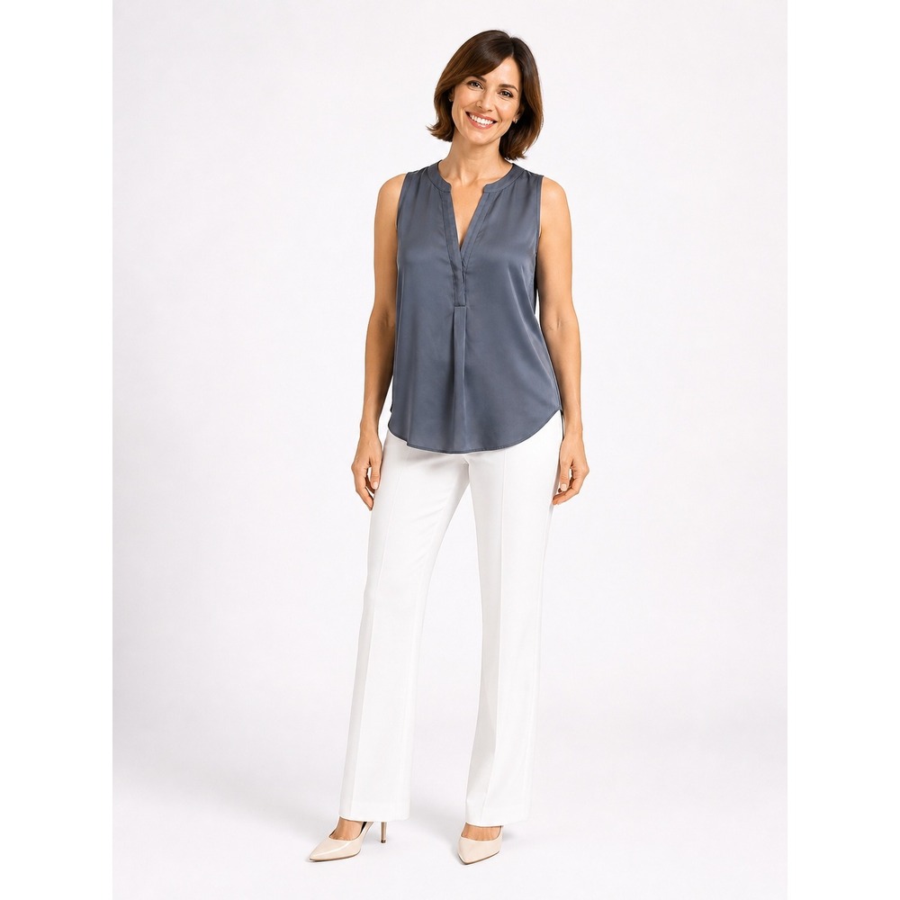 Joie Silk Sleeveless Blouse L NWT Gray Luxe Minimal Chic